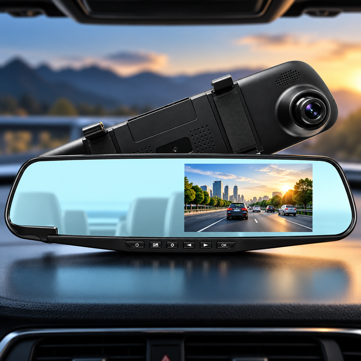 Camara Espejo Retrovisor con Pantalla one click ceramic