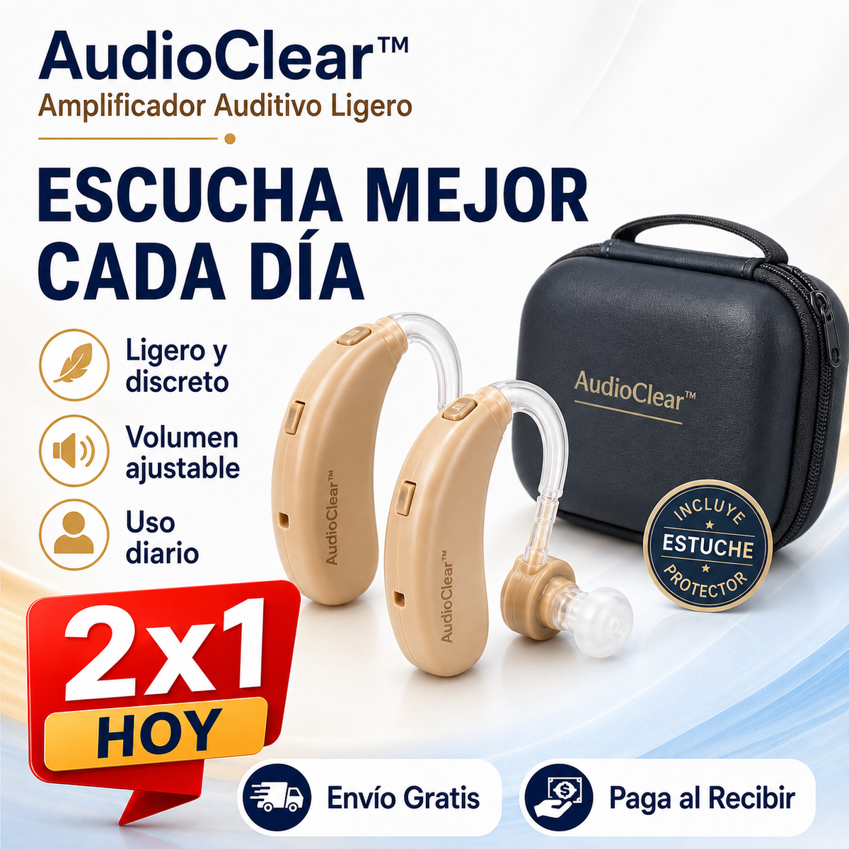 AudioClear - Amplificador Auditivo Ligero para Uso Diario
