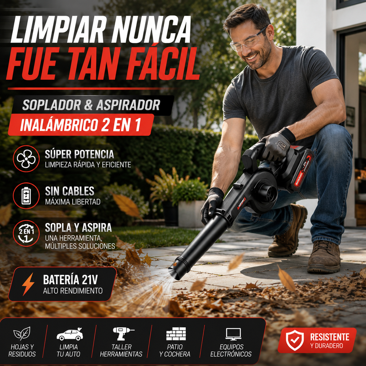 PowerBlow Pro™ – Soplador Multifuncional Inalámbrico