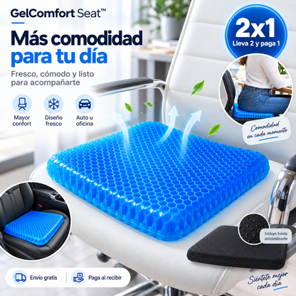 GelComfort Seat™ — Cojín de Gel Ergonómico para Cualquier Asiento
